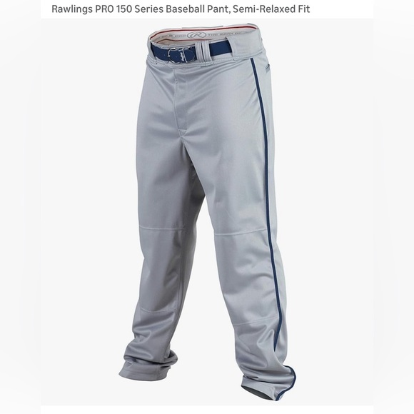Rawlings Pro 150 Baseball Pants - Gray with Navy Stripe - Picture 2 of 4